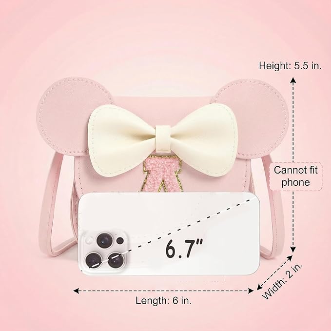 PRLINJSK Toddler Purse for Girls Birthday Gift, Little Girls Purse Kids Wallet Mouse Crossbody Bag Gift Set