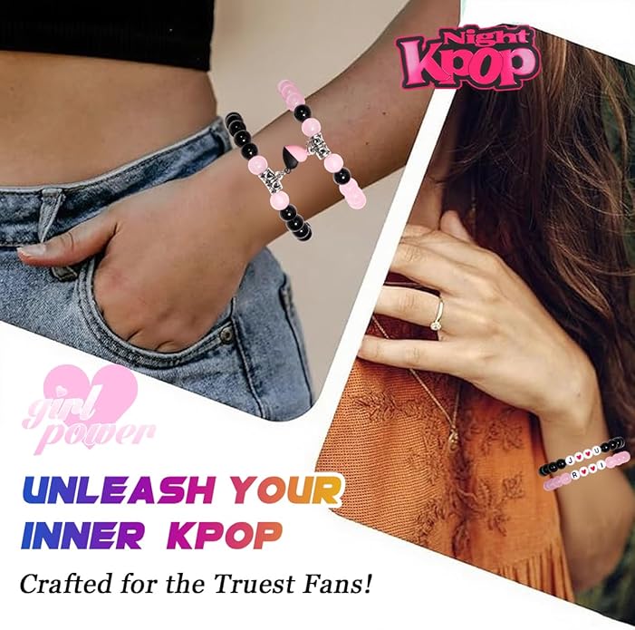 AICase for Korea-Pop Merch Toys Gifts Doll Cosplay Outfit Costume 5 Pcs Stackable Stretch Friendship Beaded K_Pop Bracelets Merchandise Jewelry Gifts for Fans Women Christmas Stocking