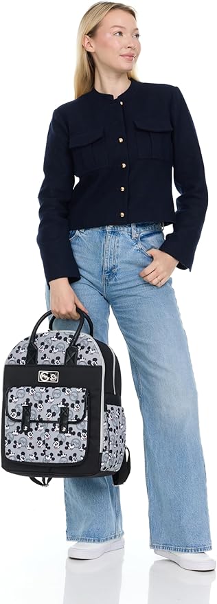 Disney Cudlie Backpack Diaper Bag for Moms | Large Spacious Travel Diaper Backpack for Baby Boy and Girl | 16-Inches Height Multi-Functional Baby Bag with Cute Patterns