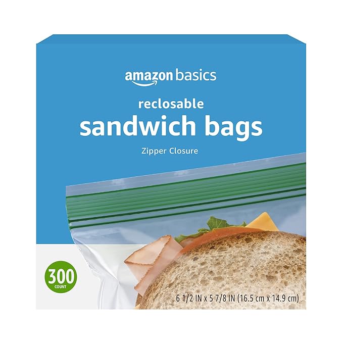 Amazon Basics Sandwich Storage Bags, 300 Count (Previously Solimo)