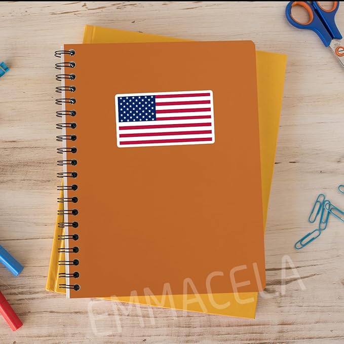 (3PCS) America Flag stickers, Countries Flag Stickers - Waterproof Vinyl Decals For Laptops, Tumblers, Water Bottles, Books, Scrapbooks, Size 3 x 1.7 Inch