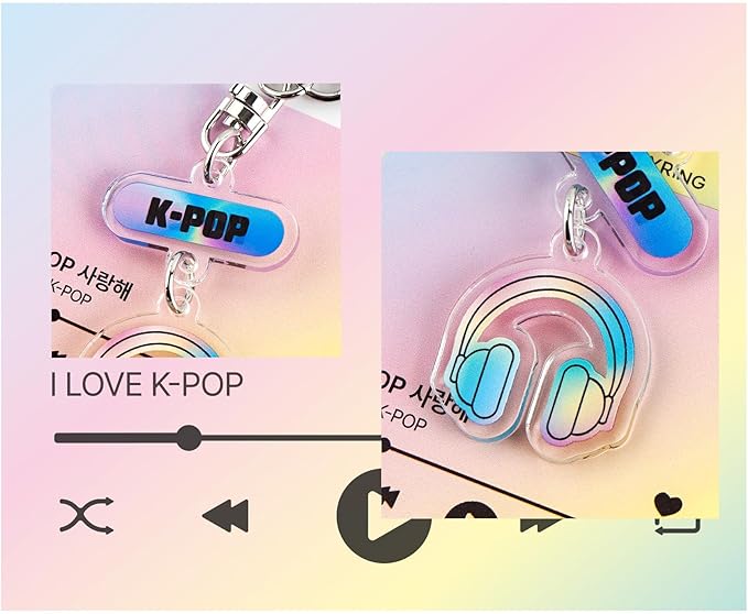 PUBLOG 10PCS Korean Style k music pop Culture Acrylic keyring, bag charm, keychains accessories