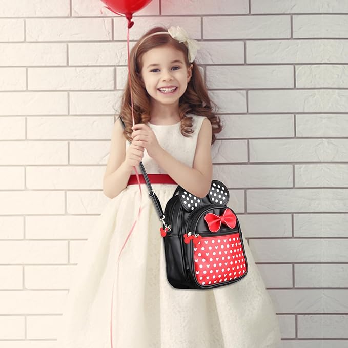 Voikukka Mini Backpack for Girls Small Backpacks Cute Little Kids Mini Mouse Backpacks for Toddler Girl Backpack Purse Gift Leather Child Crossbody Bag Children Travel Toys Baby Girl Purse