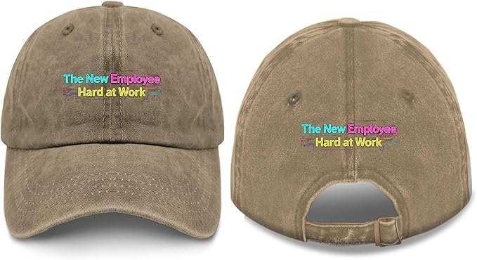 The New Employee Hard at Work Sport Hats for Men Light Weight Caps