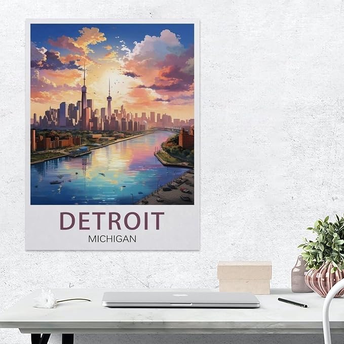 Jigsaw 1000 Pieces，Detroit Michigan，DIY Art for Grown Ups Adults（38x26cm）-BF54