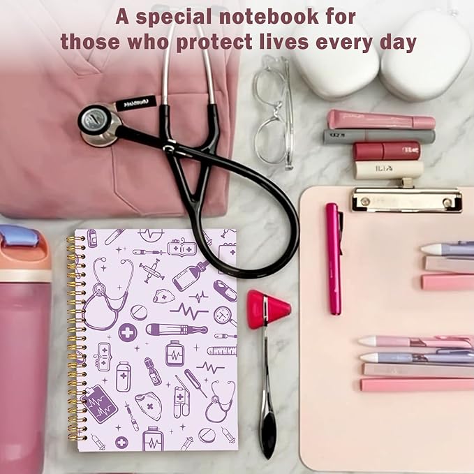 Lacama Labor and Delivery Nurse Gifts, Purple Nurse Notebook Journal, Gifts for Nurses, Christmas Gift, Nursing School Essentials, Notebook for School Office Supplies 5.5x8.3 Inch