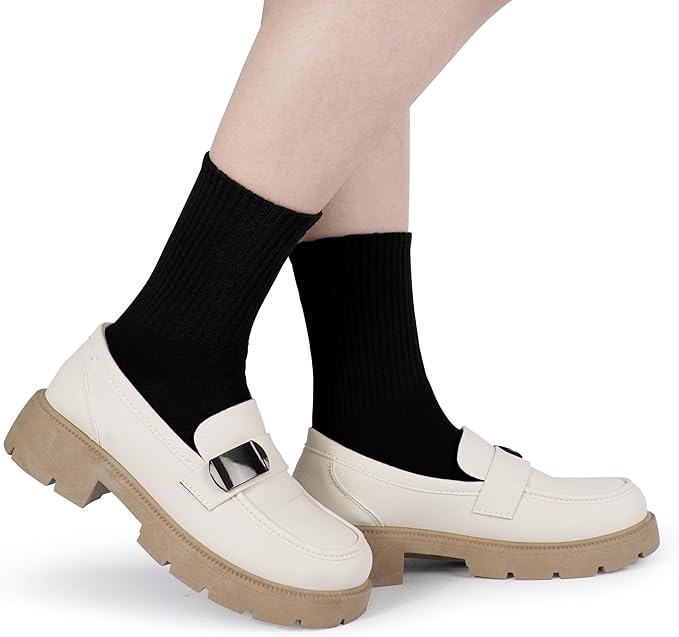 BomKinta Women Casual Calf Socks - Cute Cotton Crew Socks - Soft Above Ankle Sock 6 Pairs Size 5-10