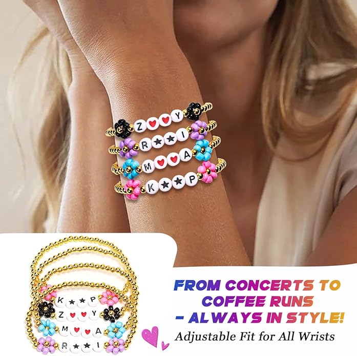 AICase for Korea-Pop Merch Gifts Toys Cosplay Birthday Decorations Bracelets Outfit Costume 6 Pcs Stackable Stretch Beaded Bracelets Merchandise Jewelry Gifts for Fans Women Christmas Stocking