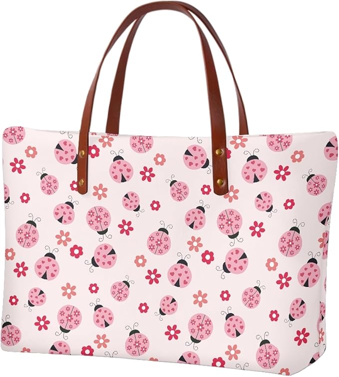 Womens Zip Up Tote Handbag Daisy Print Large Capacity Tote Purse Handbag Big Tote Bag Purse For Work Laptop