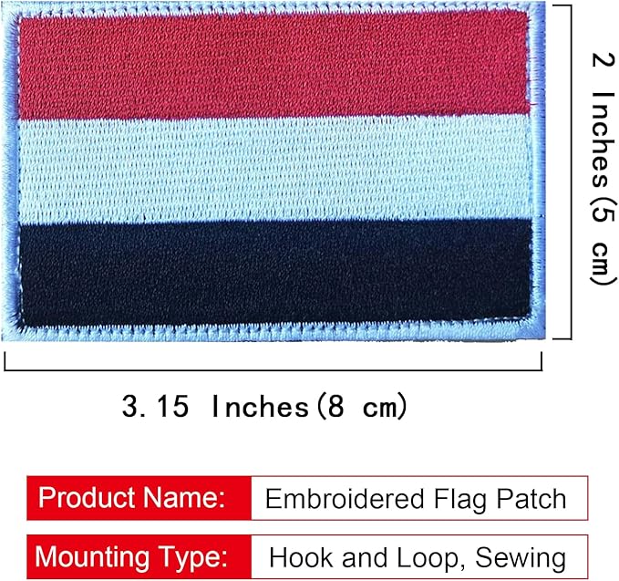 EmWoot 2PCS Yemen Flag Patch Embroidered Morale Patch Military Tactical Patches Hook and Loop