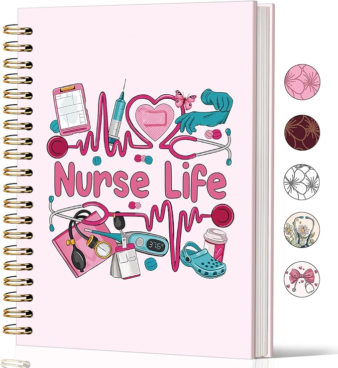 Lacama Nurse Gifs for Women, Preppy Pink Nurse Life Notebook Journal for Nurse Nursing Student Doctor RN LPN LVN Medical AssistantPink Nurse Essentials, Nurses Week Gifts, Office School Supplies