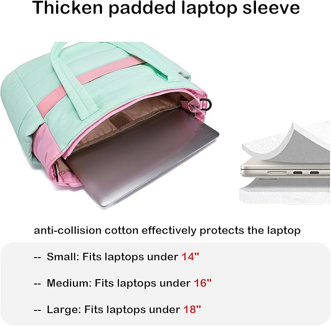 AOCINA Puffer Tote Bag for Women Quilted Work Bag Nurse Bags Women's Shoulder Handbags for Travel Gym Gifts Laptop Purse