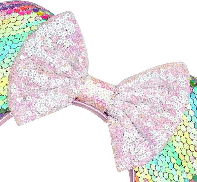 FANYITY Mouse Ears, Sequin Mouse Ears Headband for Boys Girls Women halloweenp (Sequins ear)