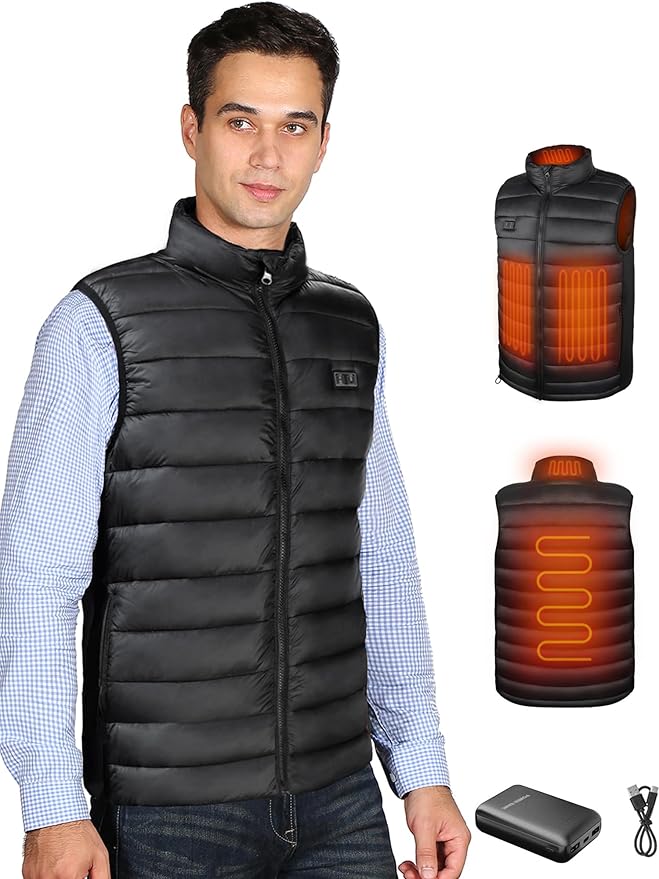 Heated Vest for Men with Battery Pack Included, Rechargeable Men's Heated Vest, Electric Heating Jacket for Winter