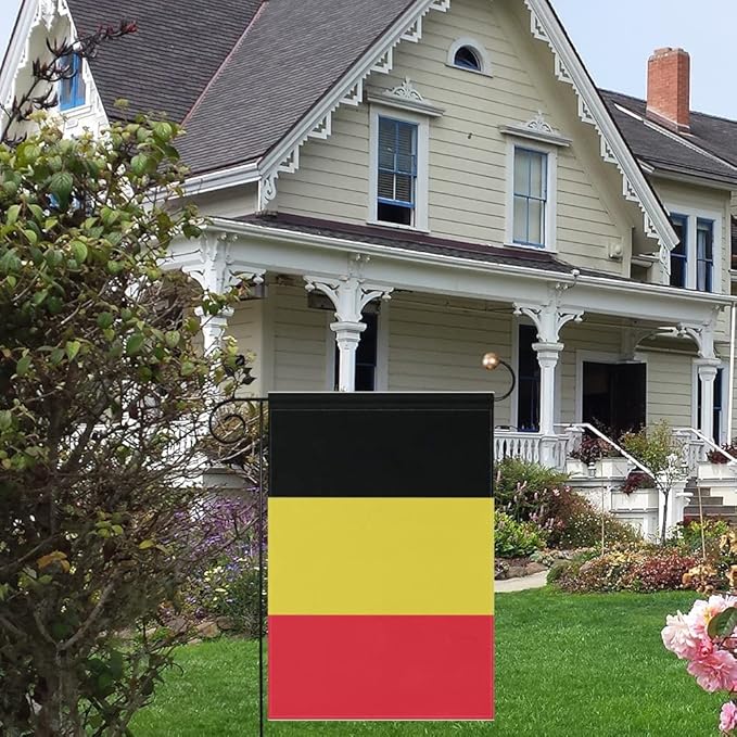 Belgium Flag Belgian Flag, Small Belgian Garden Flags for Yard Patio Porch Independence Day Patriotic Festival Outdoor Decorations
