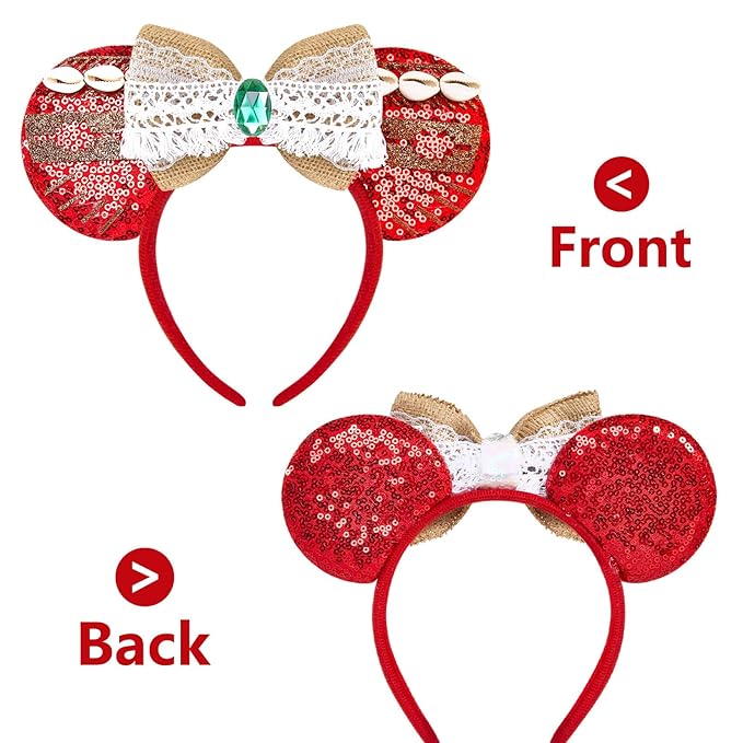 HAMUTH Mouse Ears, Birthday Decorations Hairs Accessories Headband for Women Girls Adult,Mouse Ears Headband for Party Trip Parks Cosplay Costume Decorations