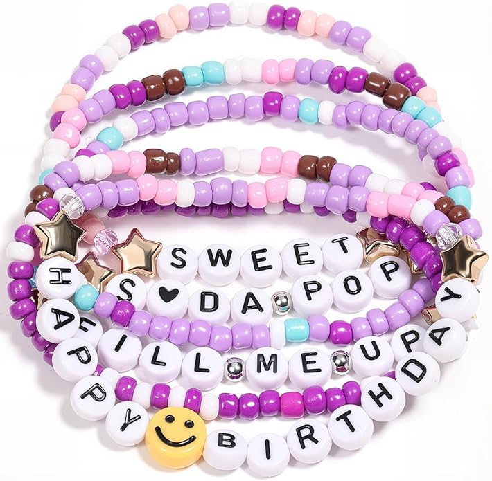 AICase for Korea-Pop Merch Toys Gifts Doll Cosplay Outfit Costume 5 Pcs Stackable Stretch Friendship Beaded K_Pop Bracelets Merchandise Jewelry Gifts for Fans Women Christmas Stocking