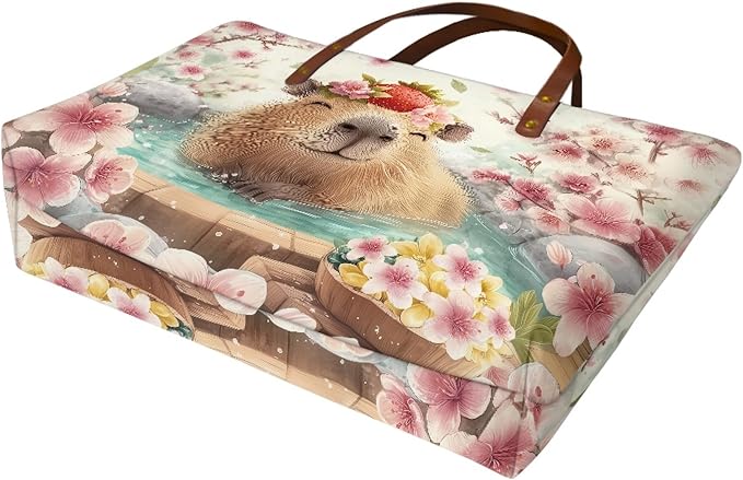 Womens Zip Up Tote Handbag Daisy Print Large Capacity Tote Purse Handbag Big Tote Bag Purse For Work Laptop