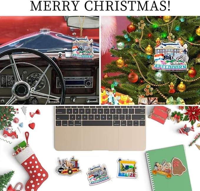 Busan South Korea Christmas Ornament Transparent Acrylic Double Sided Tree Decoration Pendant Travel Souvenir Tourist Collection Personalized Car Backpack Accessories -4601