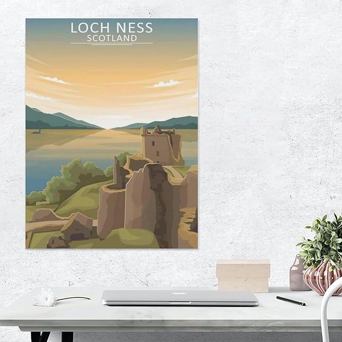 Loch Ness Scotland Skyline，Puzzle 1000 Pieces Wood Puzzle Adult Children's Educational Toy Family Decompression Game（75x50cm）-BJ95