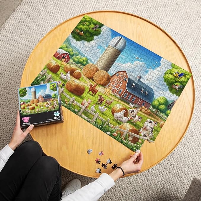What The Puzzles - Challenging Jigsaw Puzzles 1000 Pieces, Difficult Brain Teaser Puzzles for Adults (Funny Farm)