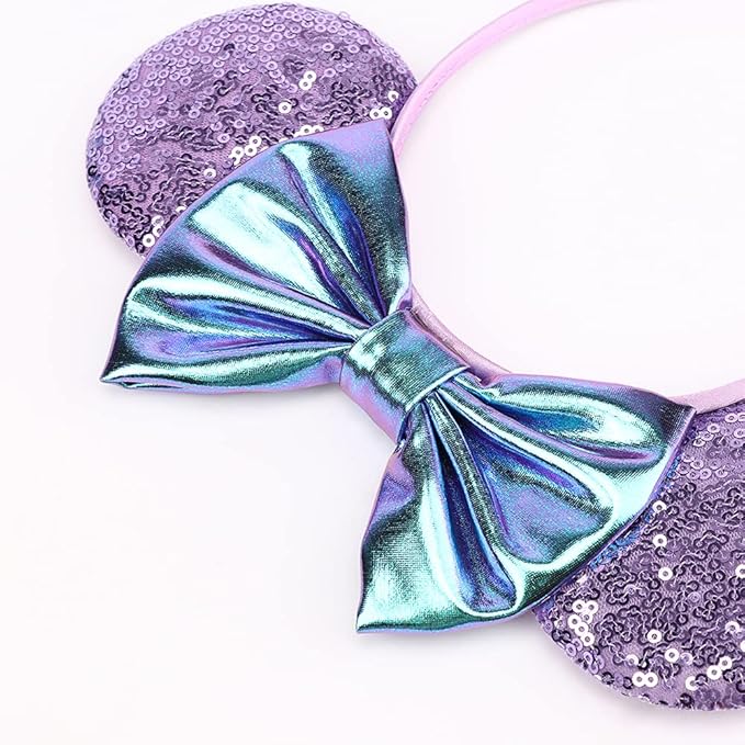 DRESHOW Mouse Ears Bow Headbands Glitter Party Decoration Cosplay Costume for Women