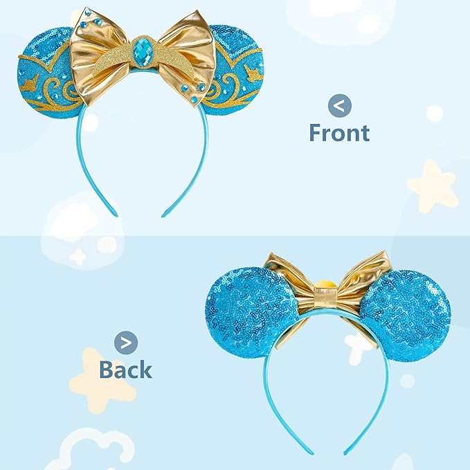 HAMUTH Mouse Ears Headband, Princess Mouse Ears Headband for Women Girls Adult, Princess Decorations for Party Trip Parks Cosplay Accessories