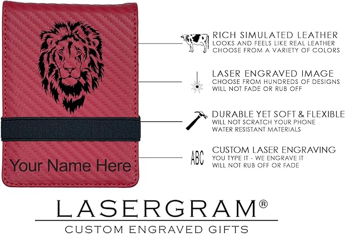 LaserGram Mini Padfolio with Notepad and Pen, CNA Certified Nurse Assistant, Personalized Engraving Included (Carbon Fiber Red)