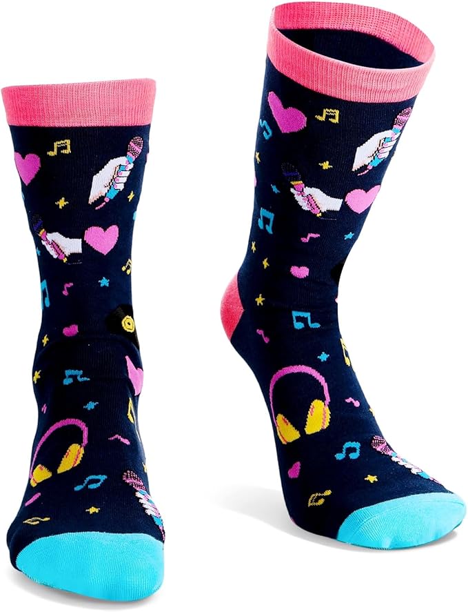 TI-EDC Kpop Socks, K-Pop Merch, Korean Drama Gifts, Christmas Stocking Stuffer, Music Gifts for Women - K Pop Singing Socks for Teen Girls Singers Kpop Fans Lovers, Valentines Day Ideas