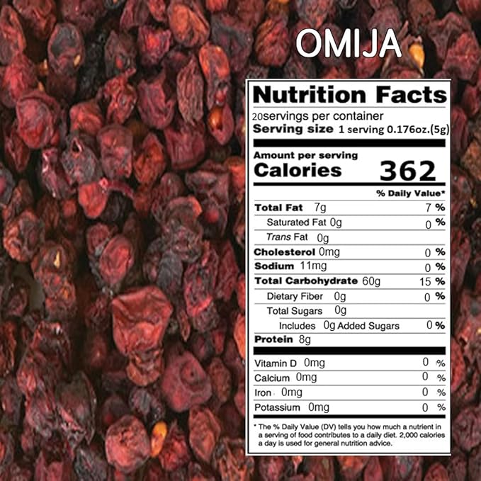 GAGOPA Dried Schisandra Berries (Omija) – 100% Korean Five Flavor Berry, Tart & Refreshing Herbal Tea Ingredient, Caffeine-Free, 100g Pack