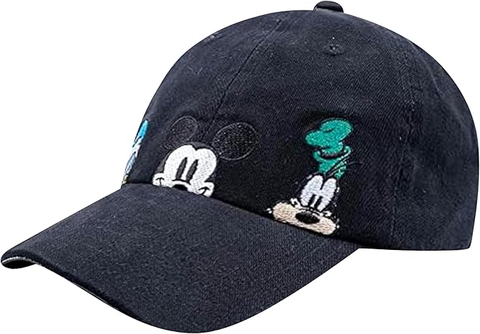 Disney Mickey Mouse Dad Hat, Cotton Adjustable Baseball Cap with Curved Brim