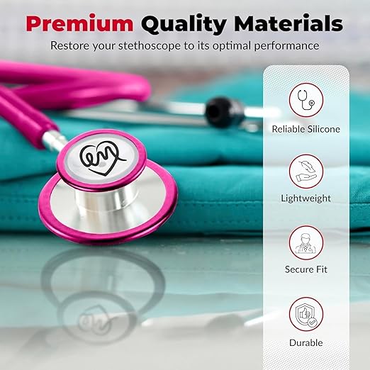 Stethoscope Replacement Part Kit for Littman Stethoscope Classic 3, Cardiology 3 & Cardiology 4 - Fits Classic III, Cardiology III & IV (Rasberry)