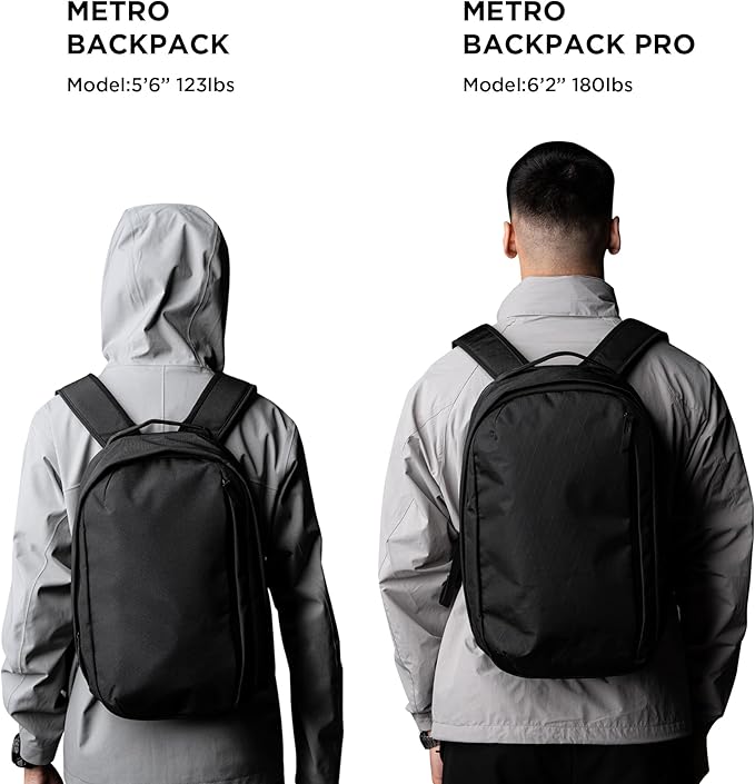 ALPAKA Metro Backpack Pro for Men - Fits 15.6" Laptop Business Travel Backpack with YKK Zippers, MOD Key Leash & Luggage Pass-through, Padded and Weatherproof X-pac Material Work Bag (Black)