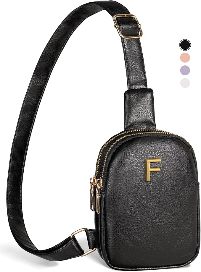 Personalized Gifts for Girlfriend Wife, Leather Waterproof Cross Body Purse, Small Cellphone Bag, Cool Trendy Stuff for Friends Daughter Granddaughter, Crossbody Bag with Initial Letter
