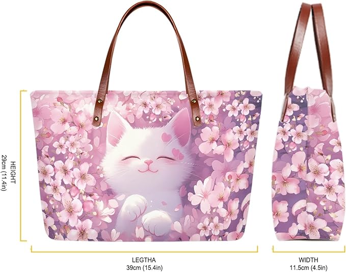 Womens Zip Up Tote Handbag Daisy Print Large Capacity Tote Purse Handbag Big Tote Bag Purse For Work Laptop