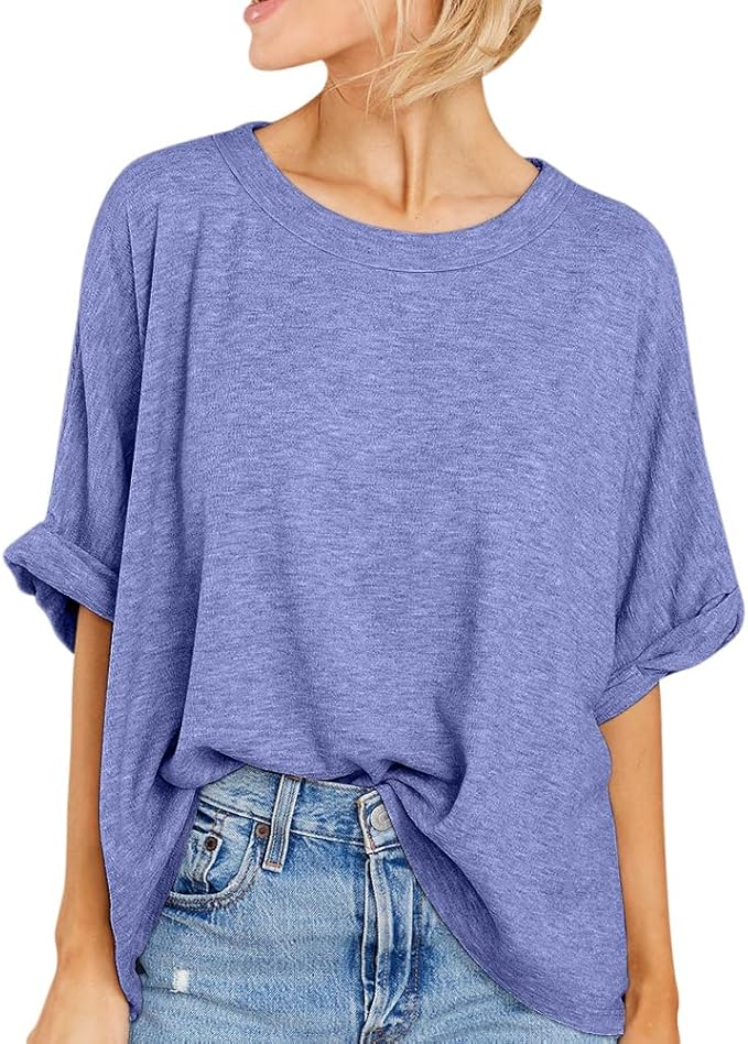 Women Oversized T-Shirt Summer Casual Short Sleeve Loose Tee Tops