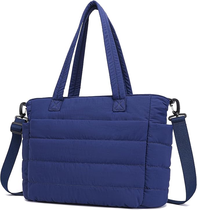AOCINA Puffer Tote Bag for Women Quilted Work Bag Nurse Bags Women's Shoulder Handbags for Travel Gym Gifts Laptop Purse