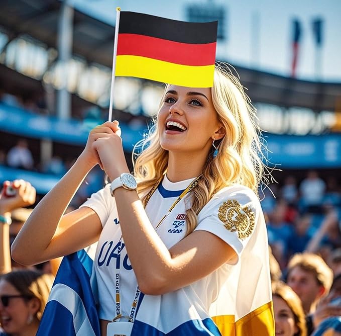 20 Pack Small Germany Flags on Stick Mini Handheld German Flag for Parades, Independence Day and Patriotic Events 5x8 Inch Durable Weather-Resistant Flags with 12 Inch Sticks(Germany)