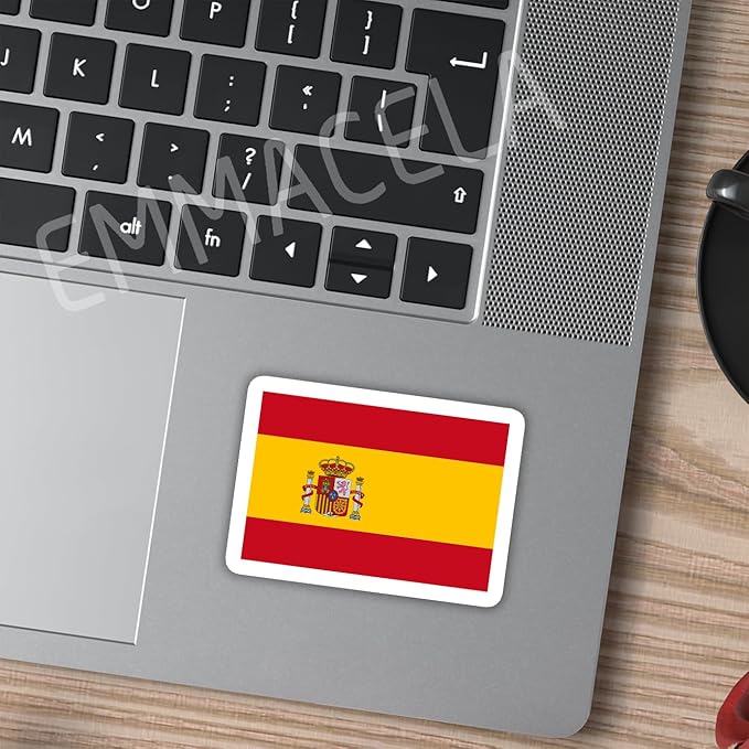 (3PCS) Spain Flag stickers, Countries Flag Stickers - Waterproof Vinyl Decals For Laptops, Tumblers, Water Bottles, Books, Scrapbooks, Size 3 x 2.2 Inch