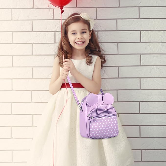 Voikukka Small Cute Backpack for Girls Women Travel Kids Backpack Purse Toddler Little Girls Childrens Daypack Convertible Shoulder Bag Purple Kids Mini Mouse Backpacks