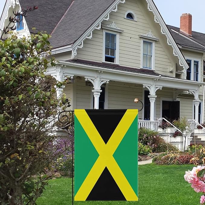 Jamaica Flag Jamaican Flag, Small Jamaican Garden Flags for Yard Patio Porch Independence Day Patriotic Festival Outdoor Decorations
