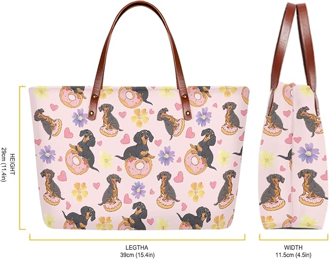 Womens Zip Up Tote Handbag Daisy Print Large Capacity Tote Purse Handbag Big Tote Bag Purse For Work Laptop