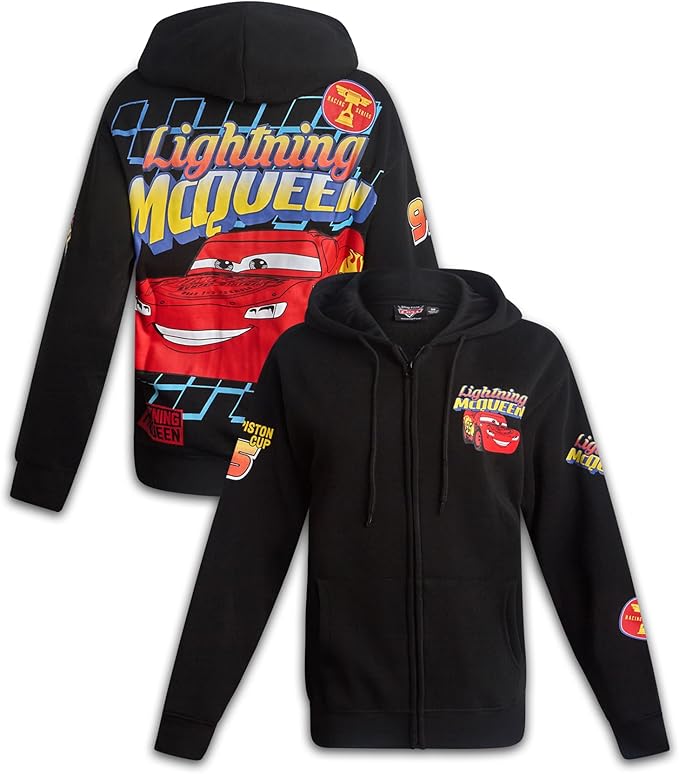 Disney Womens Zip Up Hoodies - Cars Lightning McQueen Lilo and Stitch Angel Marie Fleece Graphic Sweatshirts for Women (S-3X)