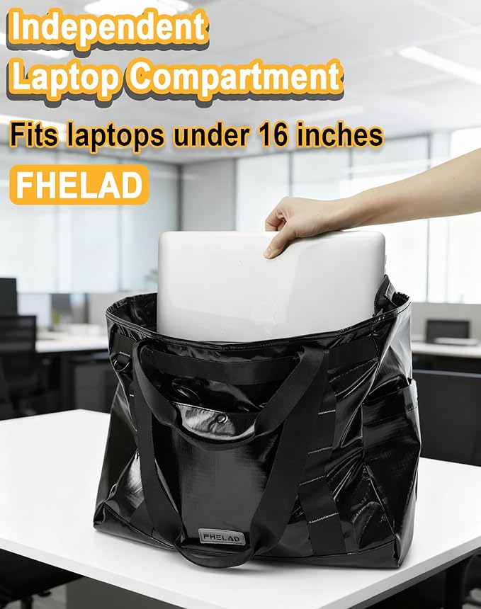 Tote Bag for Women, Lightweight Beach Bag with Laptop Pocket for Teacher Nurse, Travel Shoulder Handbag for College