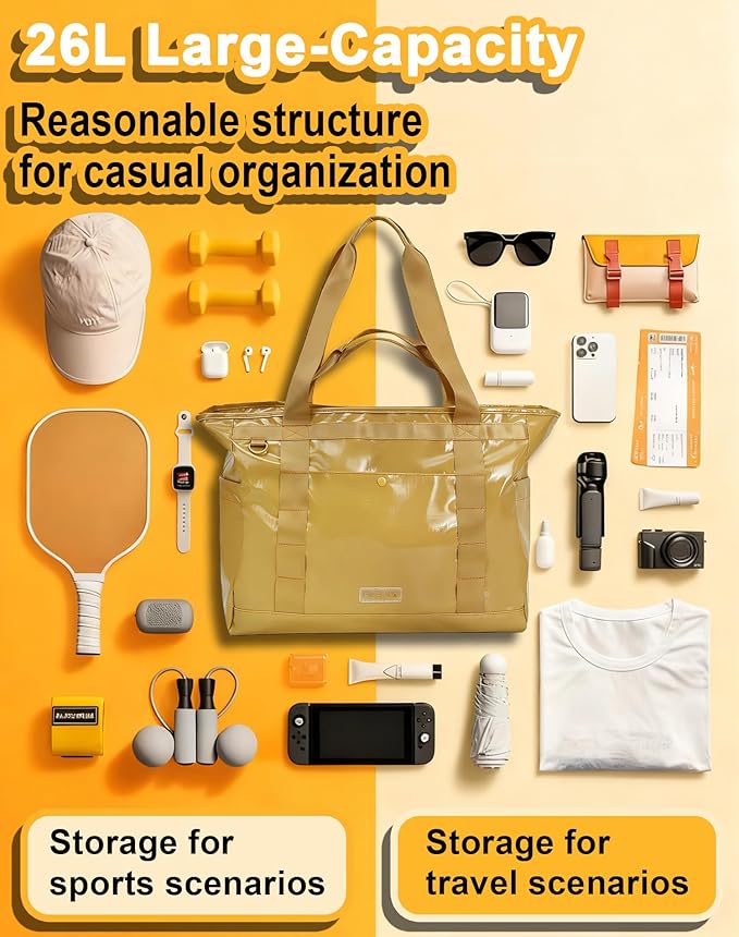 Tote Bag for Women, Lightweight Beach Bag with Laptop Pocket for Teacher Nurse, Travel Shoulder Handbag for College
