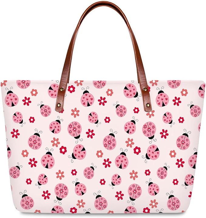 Womens Zip Up Tote Handbag Daisy Print Large Capacity Tote Purse Handbag Big Tote Bag Purse For Work Laptop
