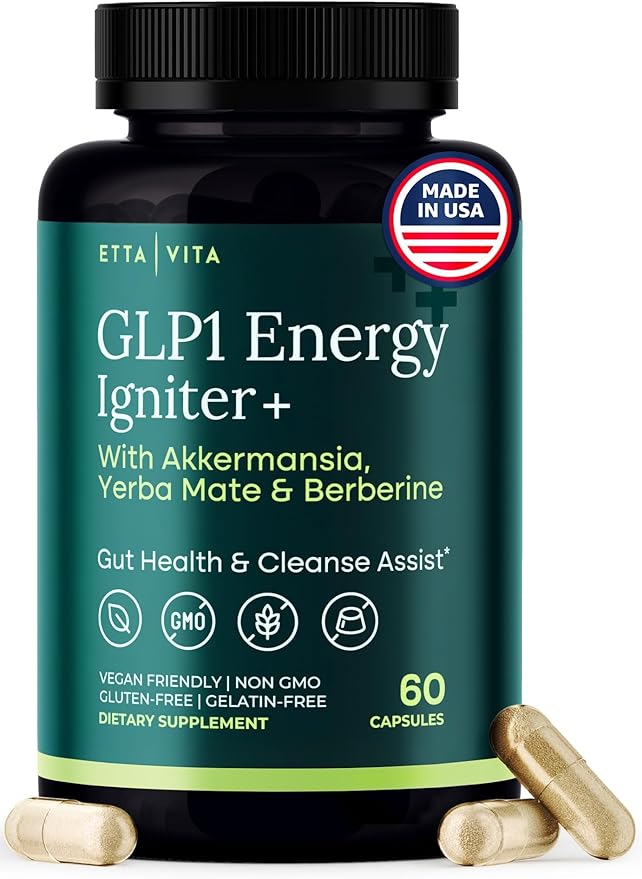 Colon Cleanse + GLP-1 Support Supplement for Weight Loss & Energy - Appetite Suppressant and Fat Burner w Berberine, Yerba Mate, Psyllium Husk, Senna Leaf, Lemon, Black Garlic, Digestive Broom & Flush