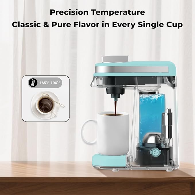 CHULUX Mini Coffee Maker for K Capsule, Single Serve Coffee Maker for One Cup Americano, Lightweight Pod Coffee Machine, Aqua