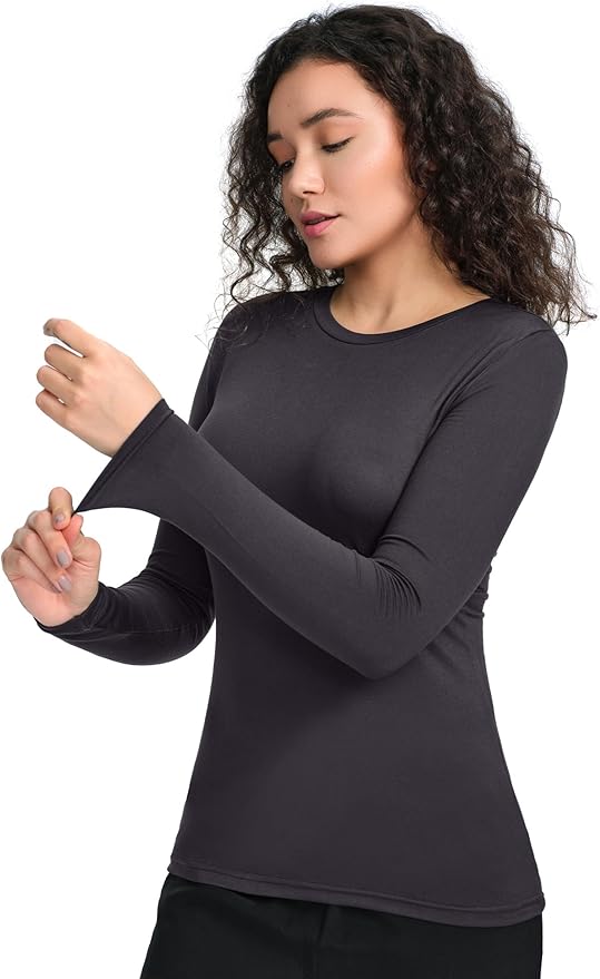COZYFIT 3 Pack Scrub Undershirts Long Sleeve Women - Underscrub Comfort Tee