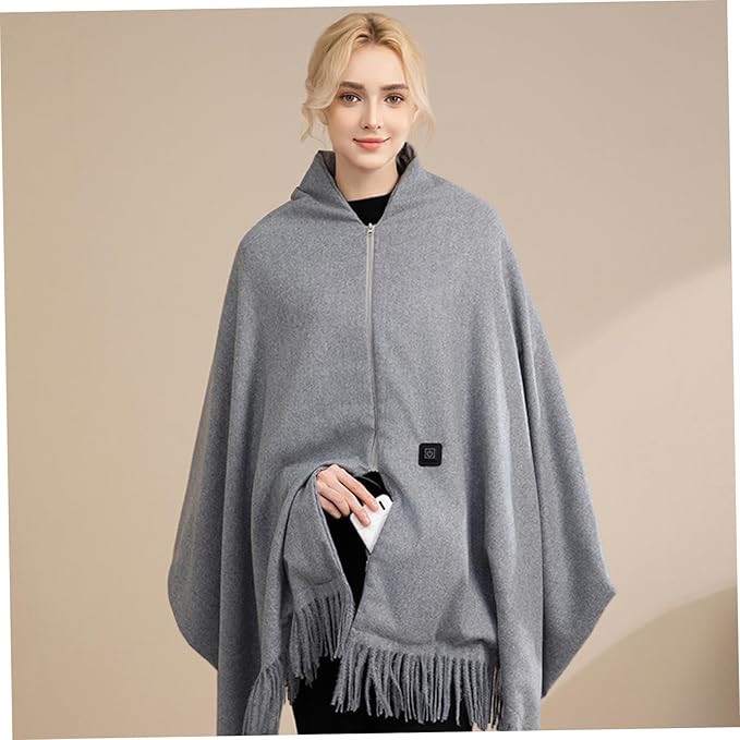 Heated Shawl Wraps for Women, 27x79inch 3 Gear Temperature Soft Warm Wearable Heated Blanket, Blankets Scarf for Winter Home Office(Gray)